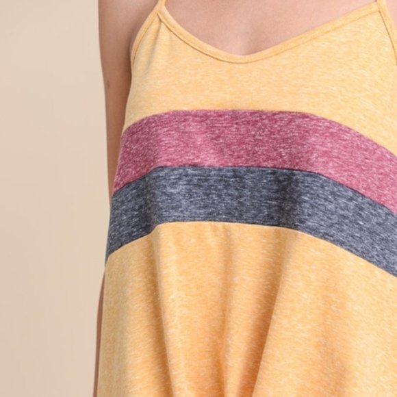 LAST Charcoal Stripe Racerback Knot Tank - Picture 6 of 8